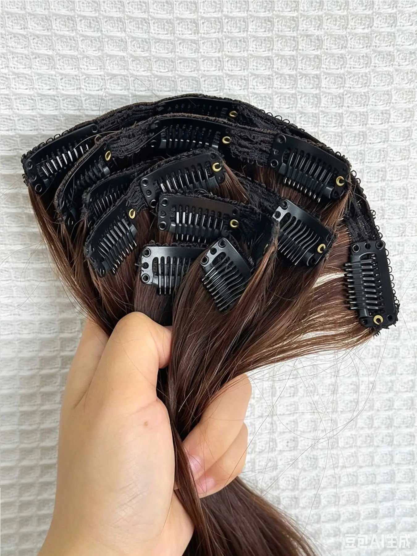 Deep Real Hair Clip-In Extensions, Non-Slip Clips with Lace Base, 12-20 Inches, Reusable, Washable, Natural Look, Clip On Hairpieces