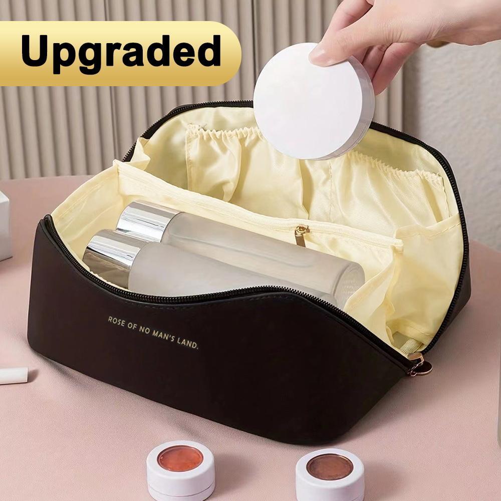 Large Capacity Makeup Bag, Fashionable Portable Handbag, PU Leather Cosmetic Organizer, Zipper Travel Storage, Gift for Girls