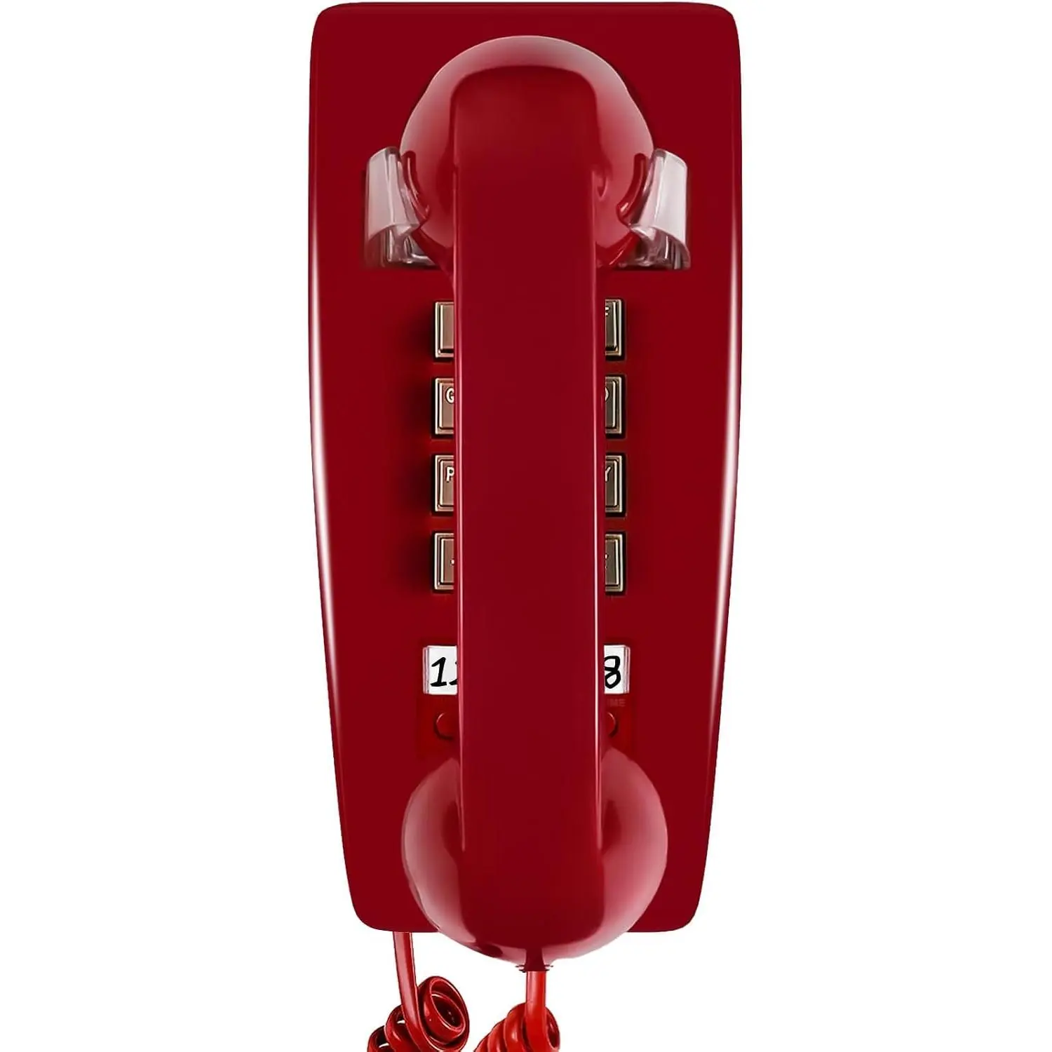 Retro Wall Phones for Landline with Loud Mechanical Ringing Vintage Wall Mount Phone with Volume Adjustable Old Fashioned Corded Telephone for Kitchen Home School Hotel Office,Vintage Wall Decor For Kitchen，home interior，classic vintage vibe，Red