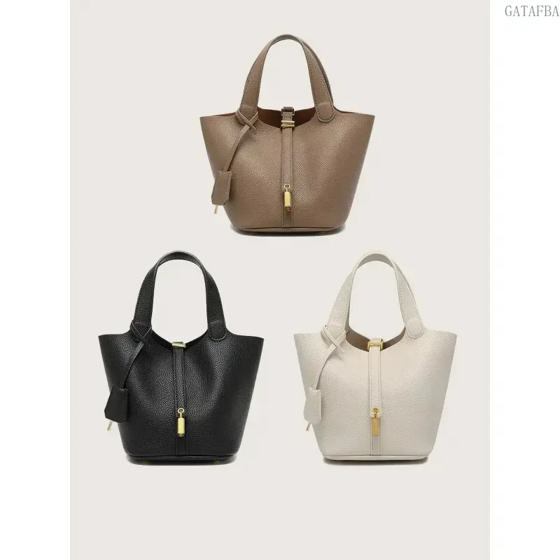 Women's 2-in-1 Mini Bucket Tote Bag - 1 Size, All Seasons, Multi-purpose Top Handle Handbag with Inner Pouch, Lightweight Trendy Daily Carry Commuter Shoulder Purse, Spacious Casual Bag for Work, Shopping, One Size