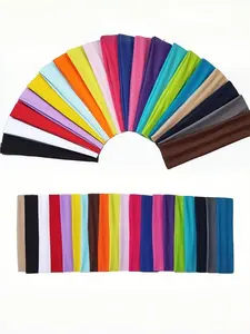 8 Pcs Soft Solid Color Sport Hair Bands, Sweat Absorbent Running Headbands, Yoga Fitness High Elasticity, Unisex Hair Accessory Set
