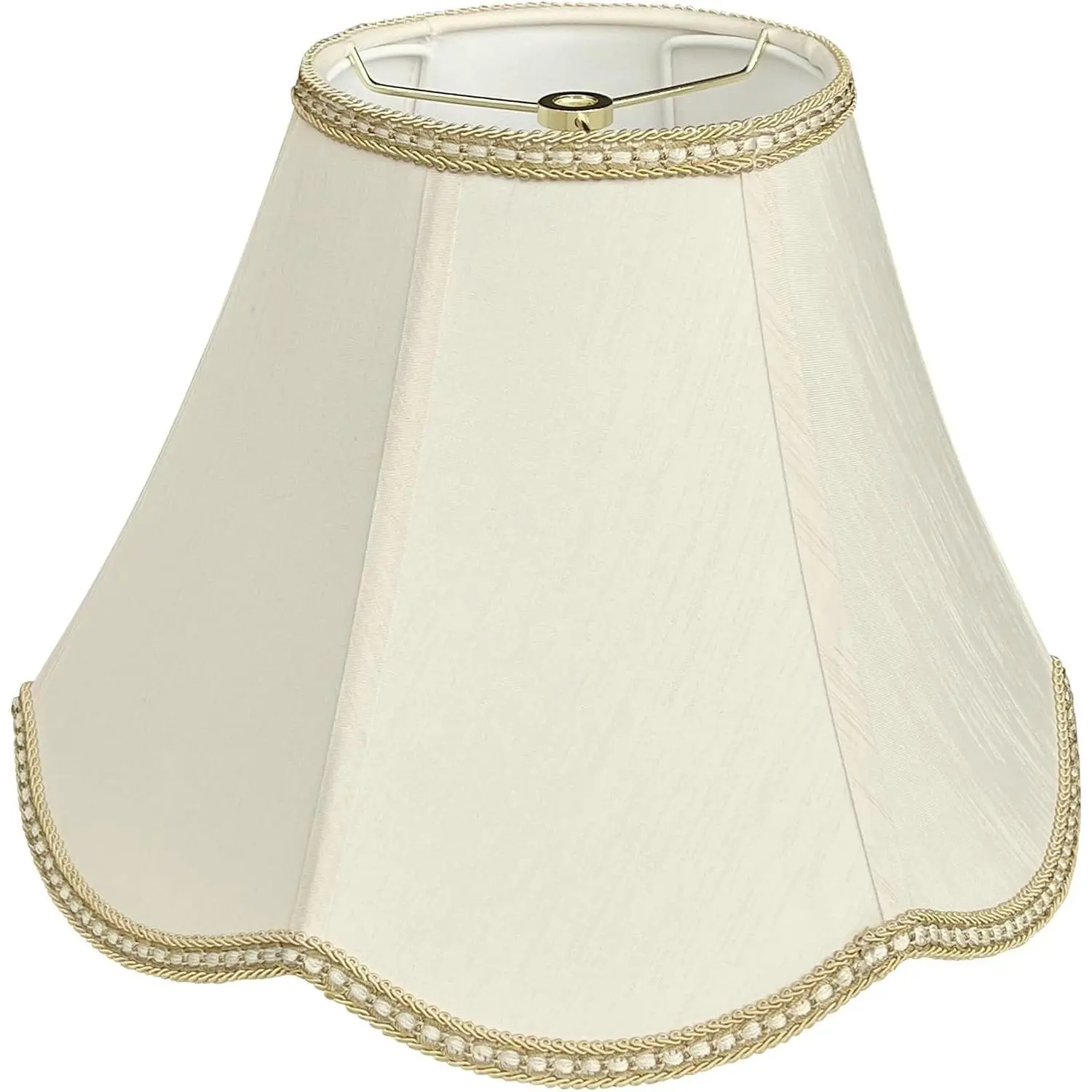 Small Scalloped Lamp shades, 6" x 13" x 9.25" bell shaped Lampshade | Handmade beige DIY Vintage lamp shades for Floor or Table Lamp