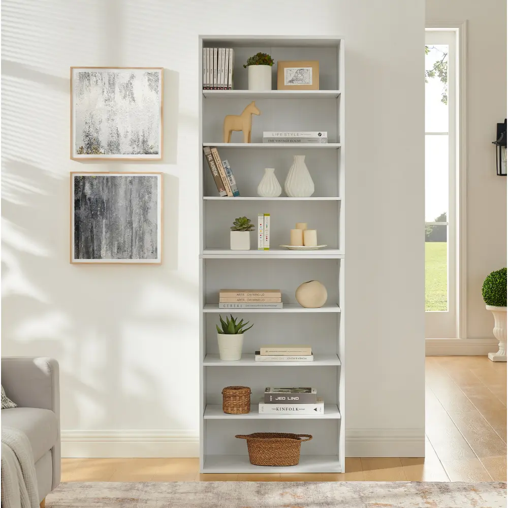 Littleox CD DVD storage cabinet, bookcase, adjustable shelf 8-layer storage, display bookshelf, home, office, multi-functional double-layer bookcase, can be disassembled into two 4-layer storage bookcases