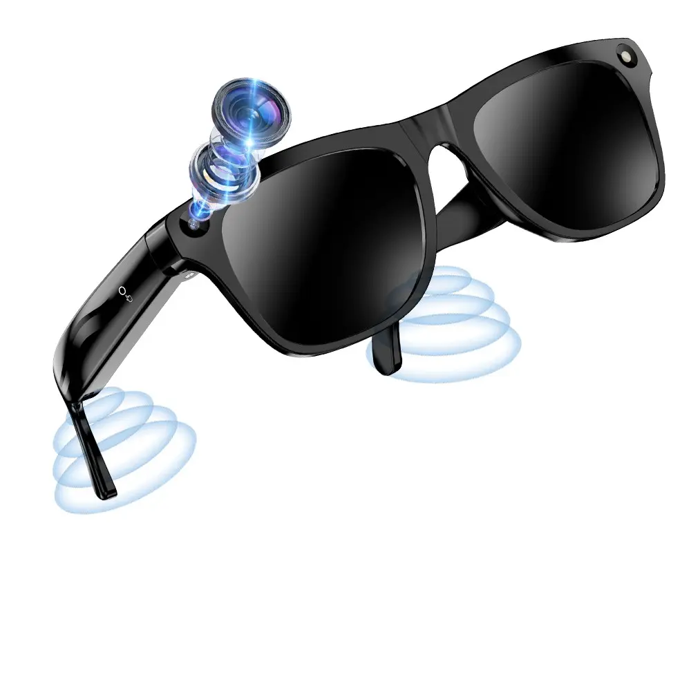 Audio Smart Glasses, Wearable Smart Glasses with Video Recording,8MP Camera,Bluetooth Calling & Music Playback,First-Person Photo Video Shooting,One Click Audio Recording,AI Translation,WiFi Transfer, 290Mah Battery,3Lenses Total