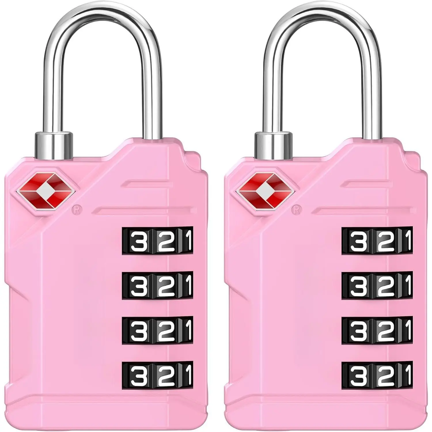 TSA Approved Luggage Locks, 2 Pack 4 Digit Resettable Travel Combination Code Lock with Zinc Alloy  for Suitcase, Backpack, Laptop Bag, Gym Locker, Toolbox ()