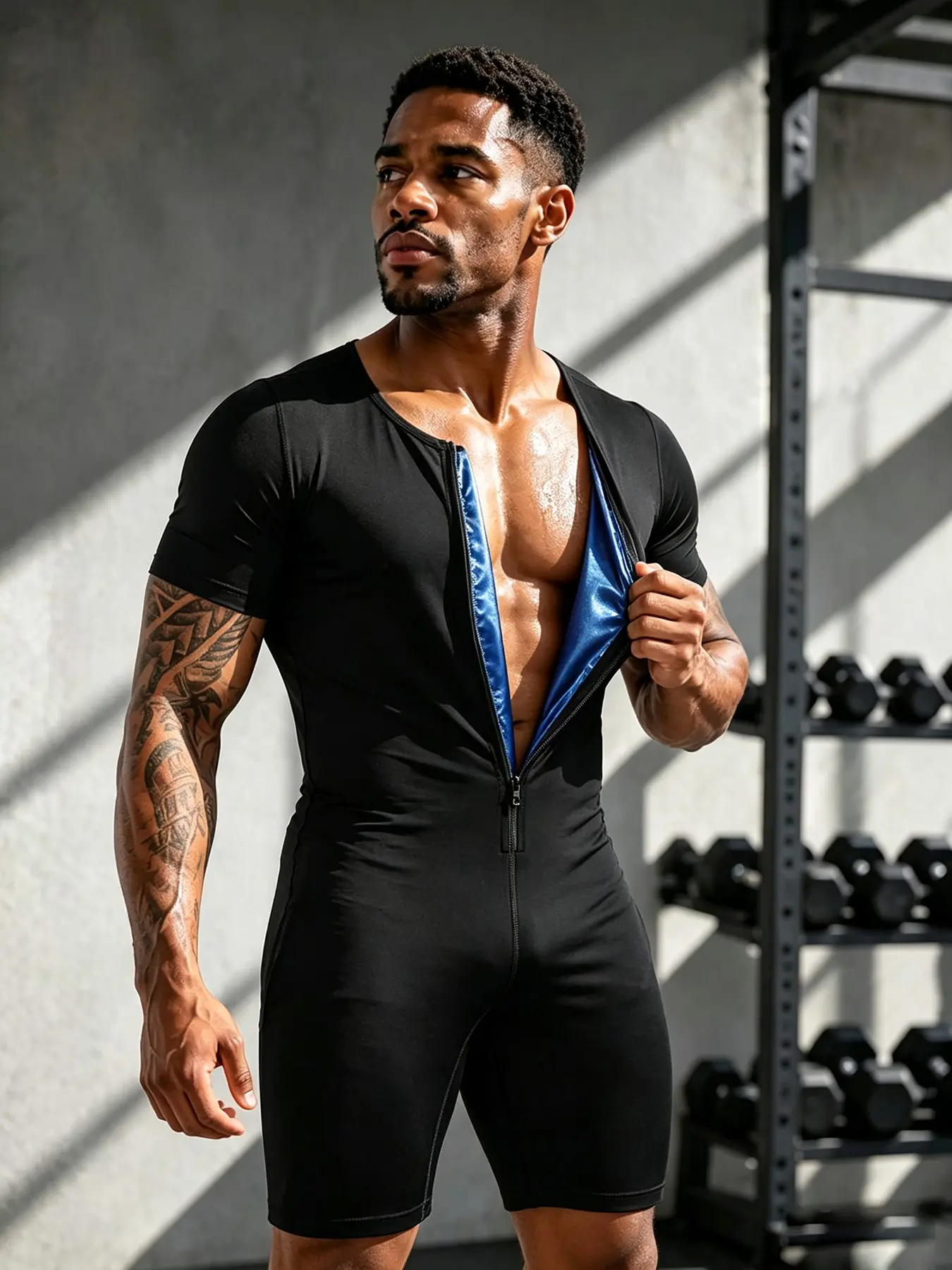 Sauna Suit for Men Full Body Waist Trainer Sauna Shirt for Working Out Sweat Sauna Suit