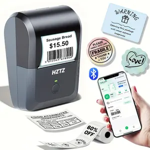 5.08 Cm Portable Mini Printer, Thermal Label Printer with Roll Paper, Small Pocket Printer, Easy to Use, Ideal for Offices, Homes, Small Businesses