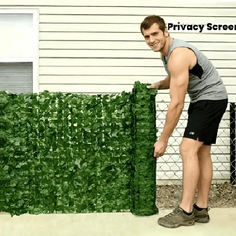 Artificial Ivy Privacy Fence Panel – Weather-Resistant, UV-Resistant, and Maintenance-Free Modular Screen for Backyards, Patios, and Balconies – Green Faux Hedge Netting