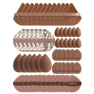 40/50/60 pieces of multifunctional cosmetic sponge powder puff in local warehouse, a beauty tool, used to mix BB cream, liquid foundation and loose powder to create flawless foundation makeup. It can also be mixed with concealer, blush and eye shadow. It