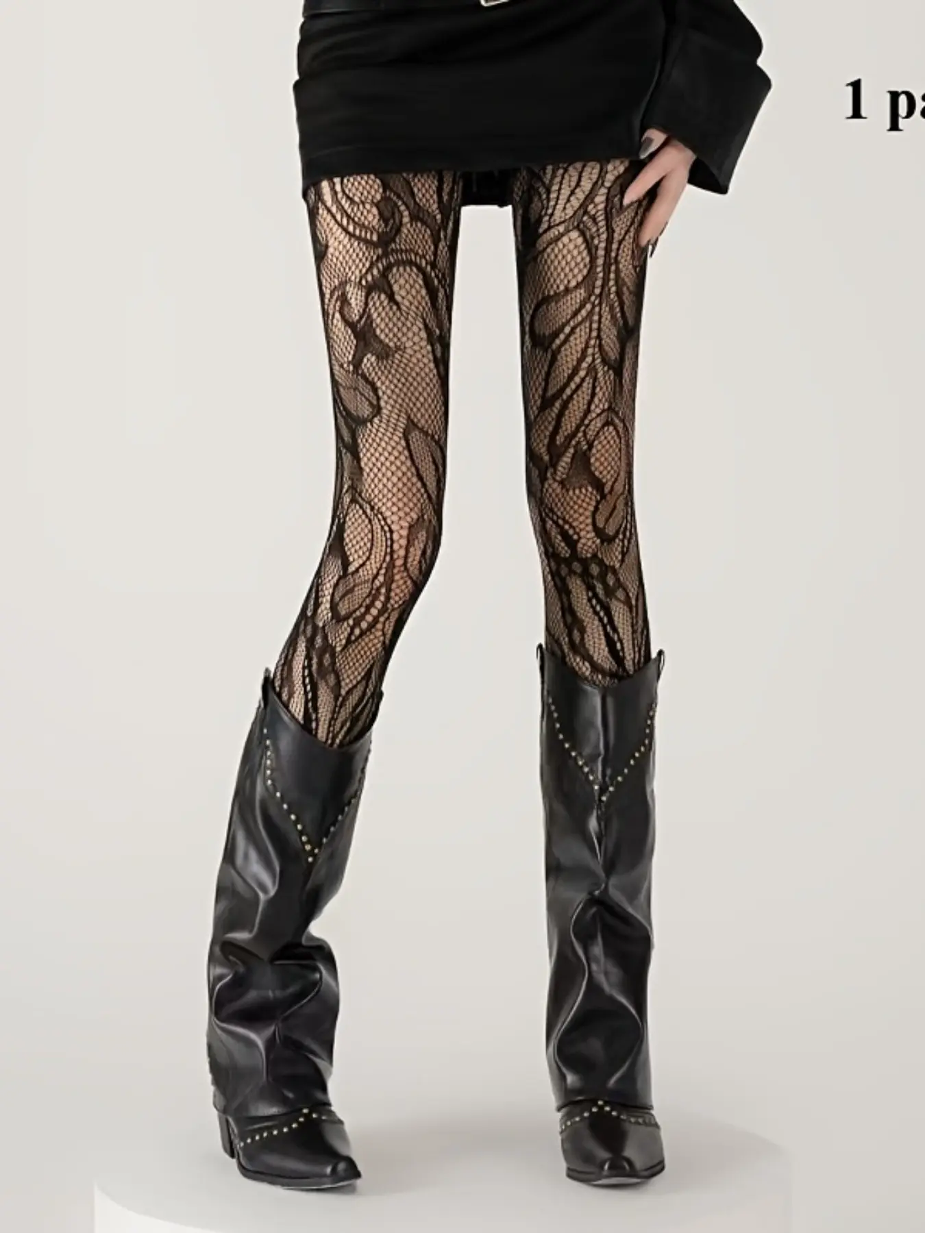 Vintage Lace Fishnet Socks with Irregular Jacquard Pattern, Essential Y2K Fashion Item, Unique Streetwear for Daily Style, Aesthetic