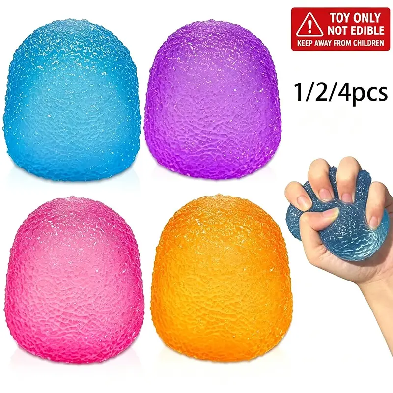 1/2/4PCS Gumdrop Squishy,Stress Balls Fidget Toys for Kids and Adults, Super Solid Sugar Balls for Classroom Prize Favors Sensory Stress Reliever Toys for Kids with