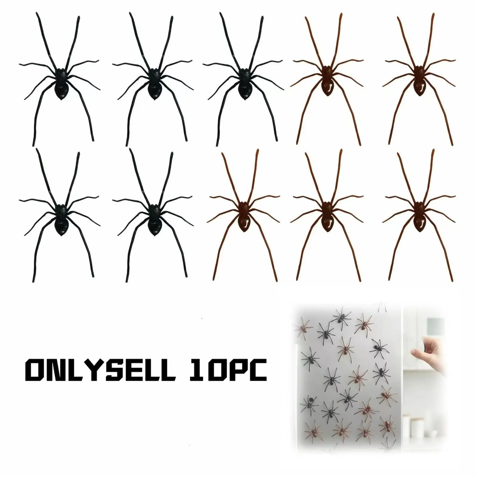 10PCS 3D Spider Refrigerator Magnet, Realistic Spider Magnet - Cute Removable Magnetic Stickers, Suitable for Refrigerators, Cars, Garage Doors, Indoor and Outdoor Decoration, Suitable for Unique Decoration Enthusiasts, Halloween Decoration