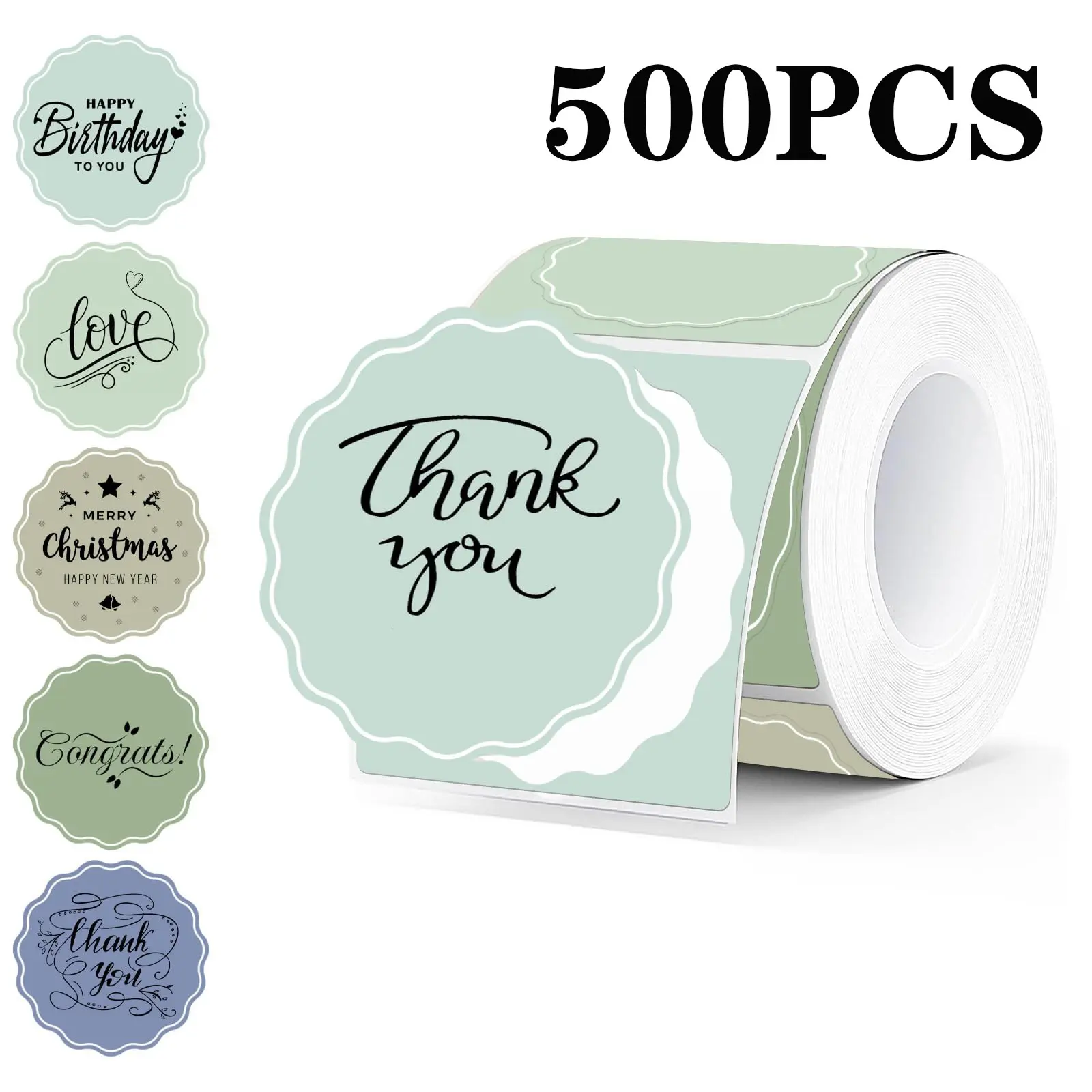500 Pcs/1 Roll 2 Inch Round Thermal Labels, Color Flower Stickers for Small Business, Logo Design, Baking, Muted Summer Theme, Decorative Stickers, Sticker Rolls