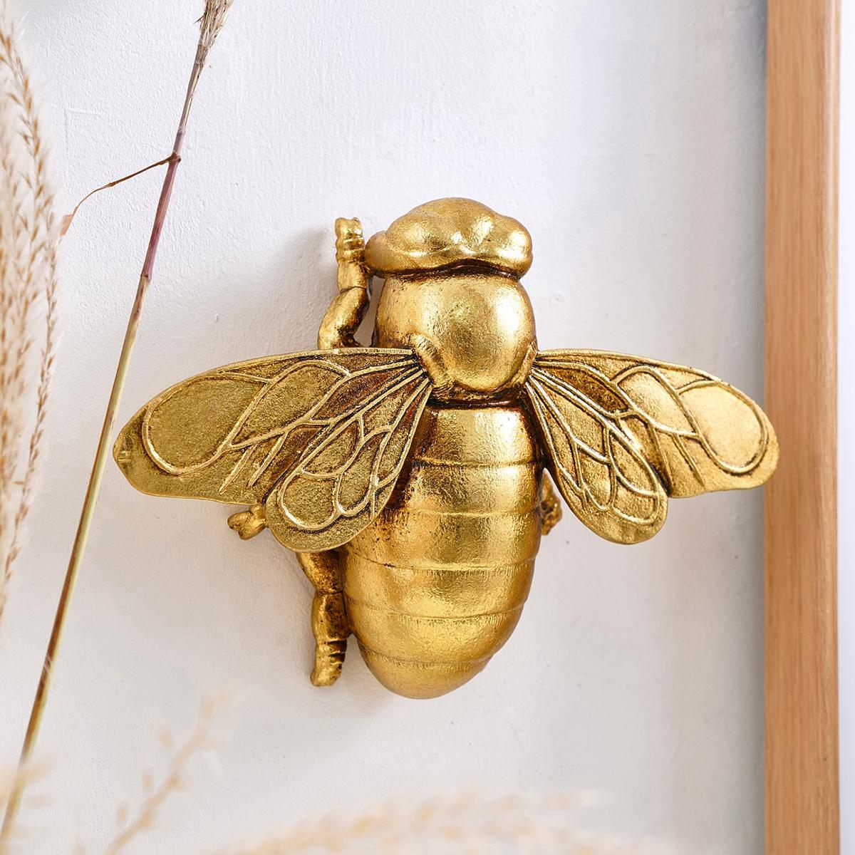 Creative Resin Bee Design Wall Mounted Decor, 1 Count Creative Bee Design Wall Decor, Wall Hanging Decor for Home Living Room Bedroom, Interior Wall Decor