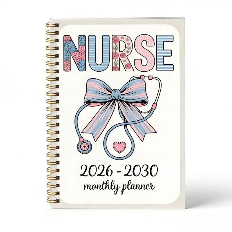2026-2030 Monthly Planner/Calendar - January 2026 to December 2030, 5-Year Monthly Planner, with Colorful Bow and Nurse-Themed Cover Design Notebook, Annual Calendar Planning, Monthly Tabs, 60-Month Calendar, 5.5 x 8.3 inches, 71 Sheets/142 Pages Thick Pa
