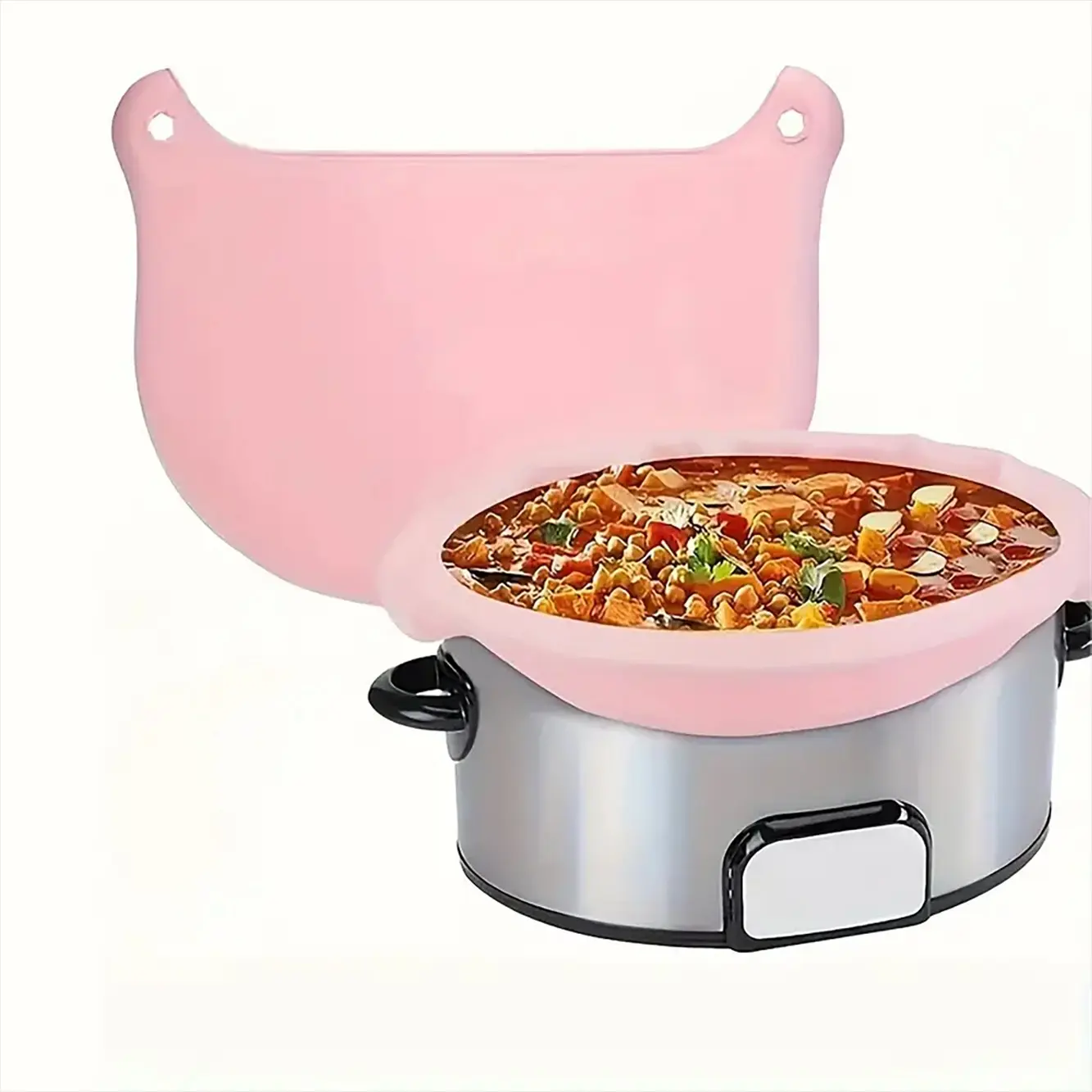 Easy Clean Silicone Slow Cooker Inner Pot, Leak-Proof, Durable, Fits 7/8qt Round or Oval Pots, Kitchen Accessories, Dishwasher Safe