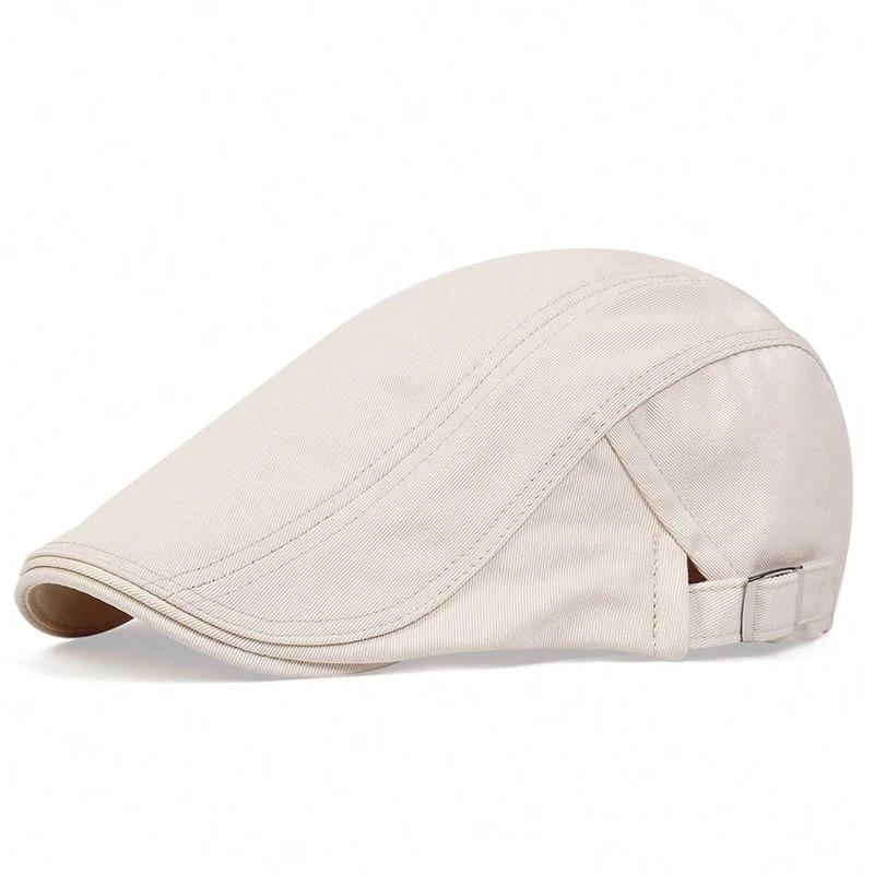 Men Light Board Solid Color Newsboy Caps British Painters Hats Spring and Summer Adjustable Flat Cap Hip Hop Berets