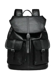 Unisex Soft Leather Backpack, Drawstring Closure, Ideal for Students and Office Workers, Versatile Commuter Bag, Fashion Backpack