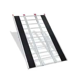Tri-Fold Aluminum Loading Ramp for Trucks, ATVs, Motorcycles & Lawn Mowers – 77x54 Inch, 1500 lbs Heavy-Duty, Rust-Proof, Non-Slip Tread Surface with Load Straps