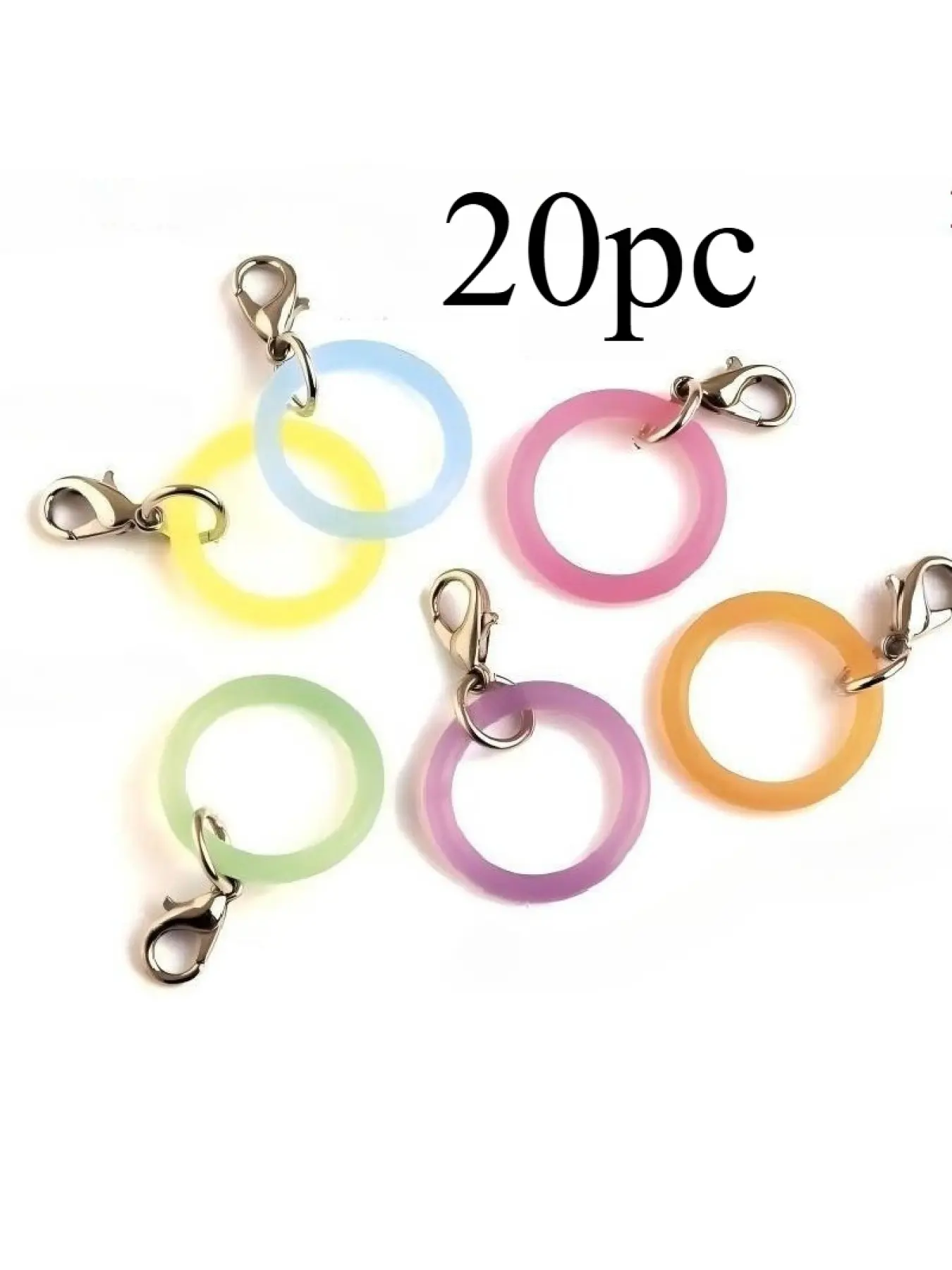 20pc silicone ring keychain silicone O-ring colorful rubber ring non-slip fixed silicone ring random colors