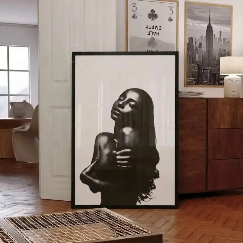 Black & White Music Canvas Poster |     Vintage Y2K Wall Art for Bedroom, Apartment & Studio Decor