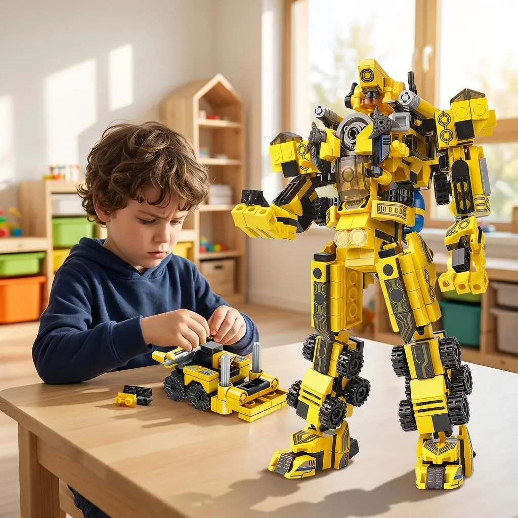 12-in-1 Construction Robot Building Blocks Set – 573PCS STEM Engineering Vehicles & Mech Robot Toy | Educational Building Kit for Kids Age 6-12