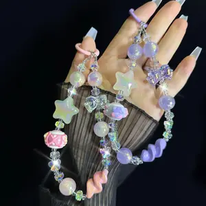Pendant UV Plated Color Luminous Sea Shell For Mobile Phone Chain Hand Painted Beads DIY Beaded Jewelry Key Chain Pendant