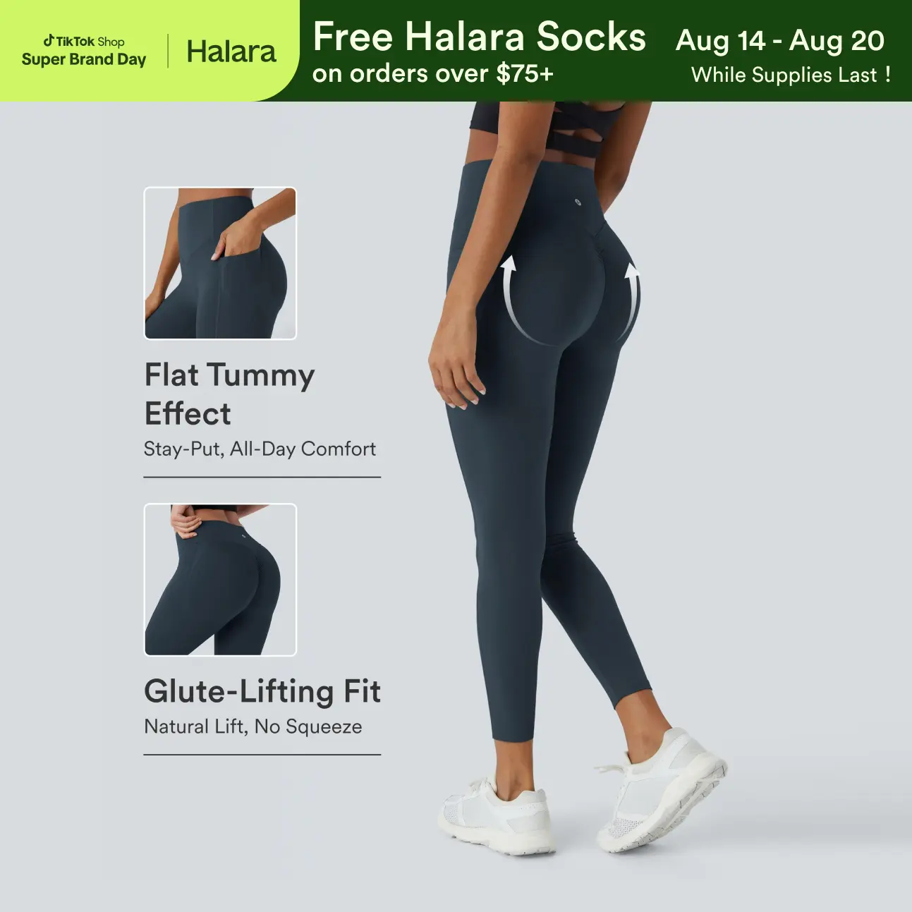【Creator’s Pick】Halara UltraSculpt High Waisted Scrunch Butt Lifting Tummy Control Pocket Shaping Training Leggings