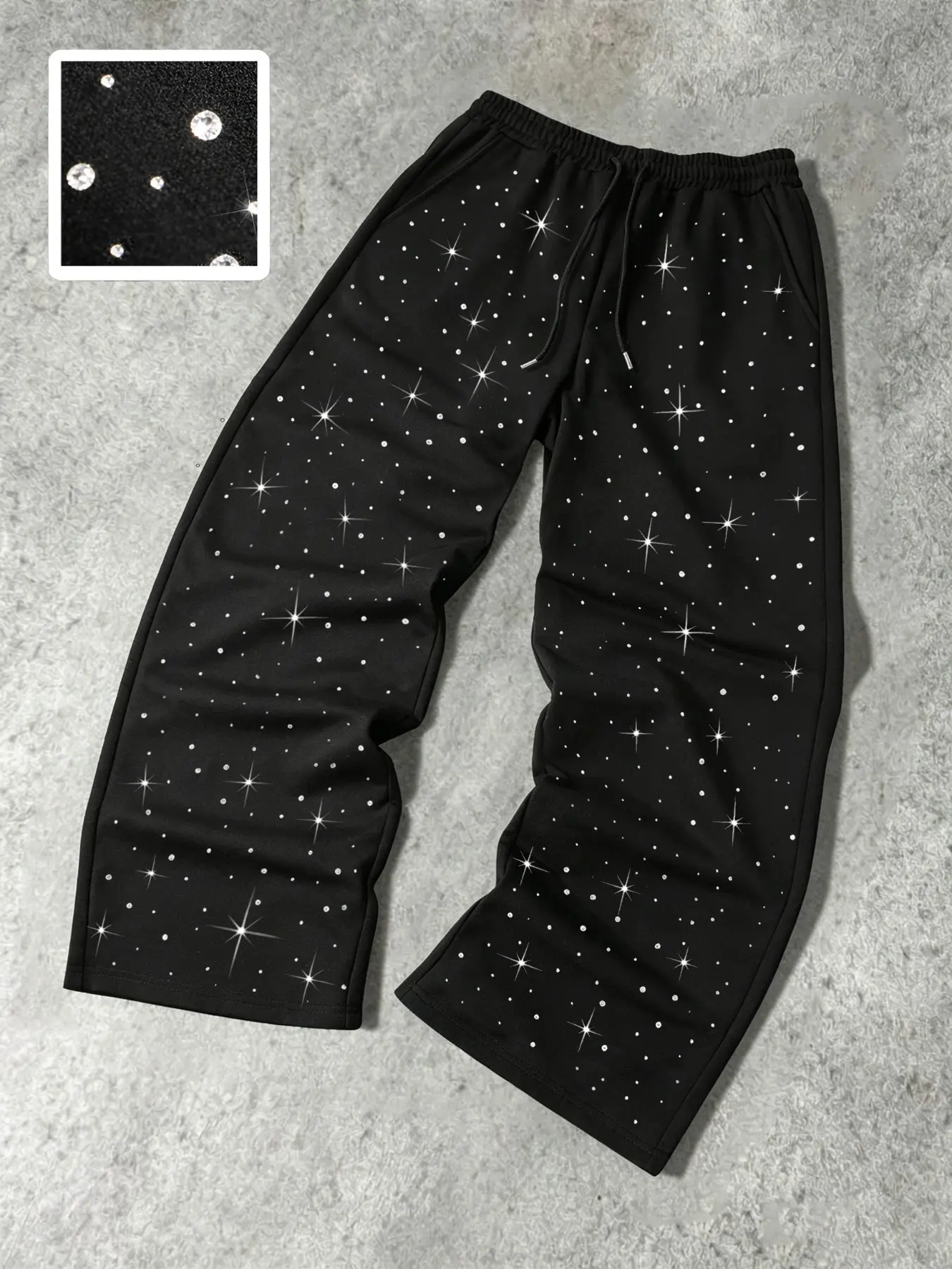 Men's Spring Summer Cool Long Pants, Casual Streetwear Trousers, Sparkling Full Rhinestones, Perfect for Trendy Parties and Streetwear, Must-Have for Fashion Men