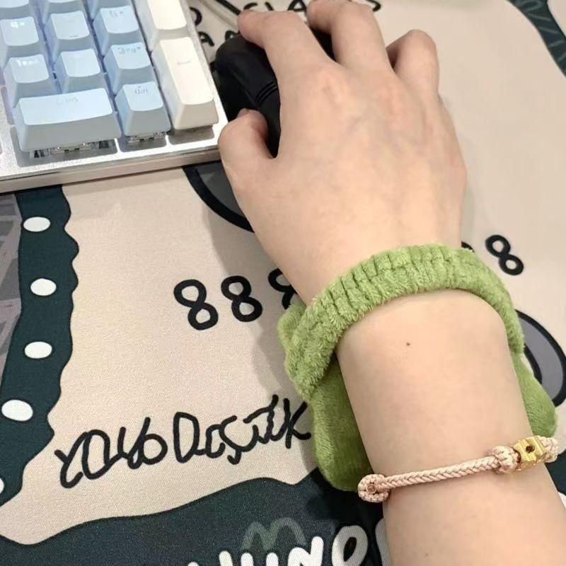 4Pcs Soft Wrist Rest Mouse Pad with Hand Pillow, Elastic Strap Keyboard Wrist Support for Office & Home Use