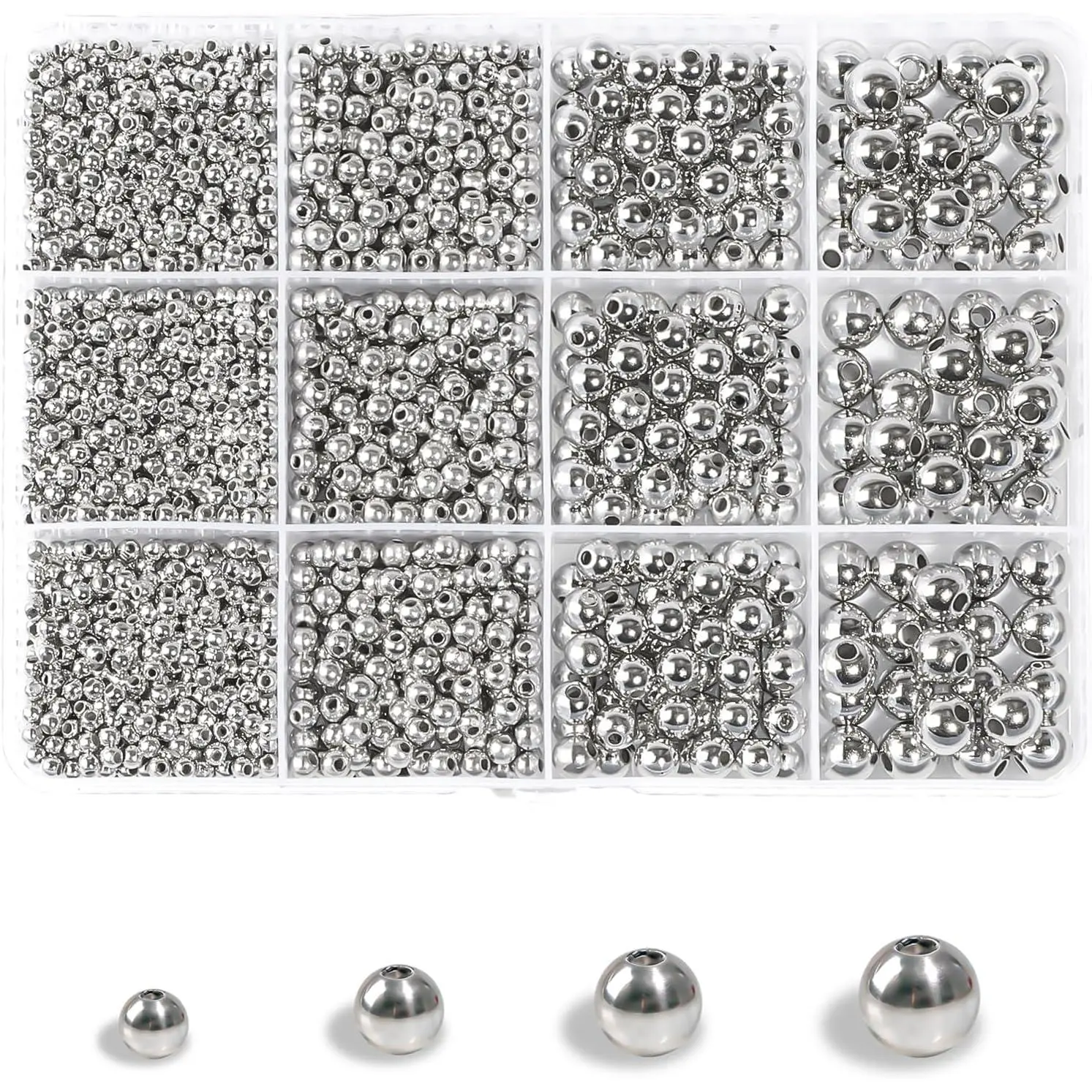 1800 count  Spacer Beads 3/4/6/8mm  Beads Kits for Bracelet  Making