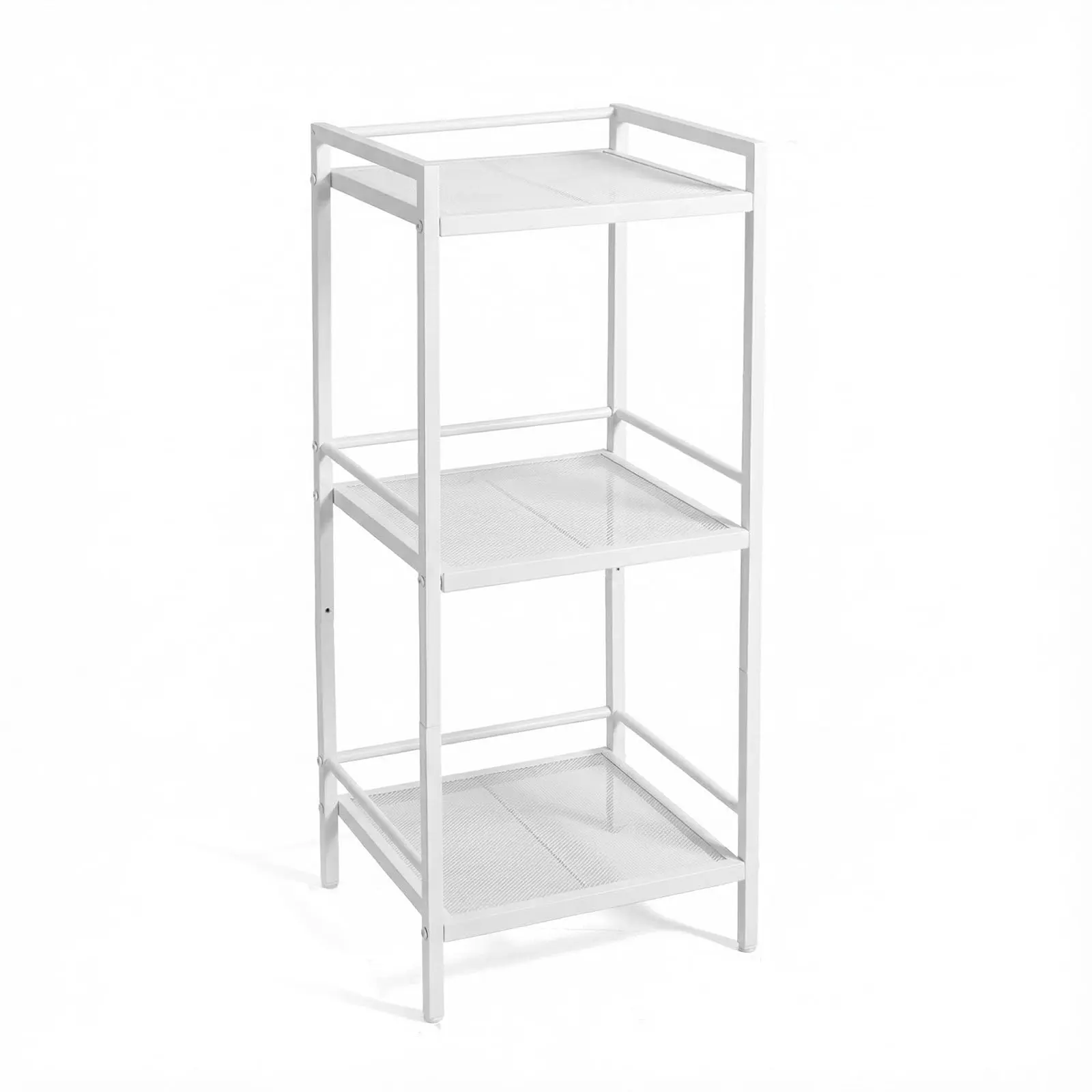 Garvee 3 Tier Ladder Shelf for Bathroom and Home Storage, Space-Saving Freestanding Rustic Organizer, Multifunctional Shelving Unit for Living Room, Bedroom, Kitchen, Office in White