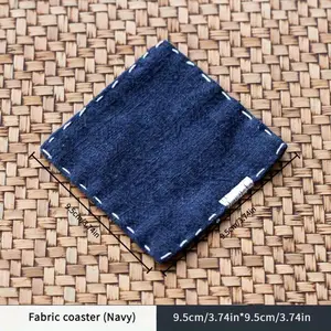 Handmade Embroidery Ramie Coaster Creative Tea Cup Heat Proof Mat Vintage Tea Ceremony Fabric Tea Utensils