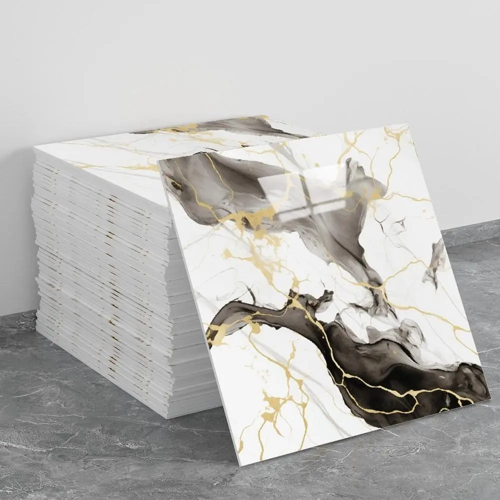 26-year-old new 20-piece marble texture self-adhesive PVC wall panels, peel-and-stick without drilling holes, waterproof and moisture-proof, suitable for splash-proof decoration on bathroom shower area, and also applicable for general renovation of walls