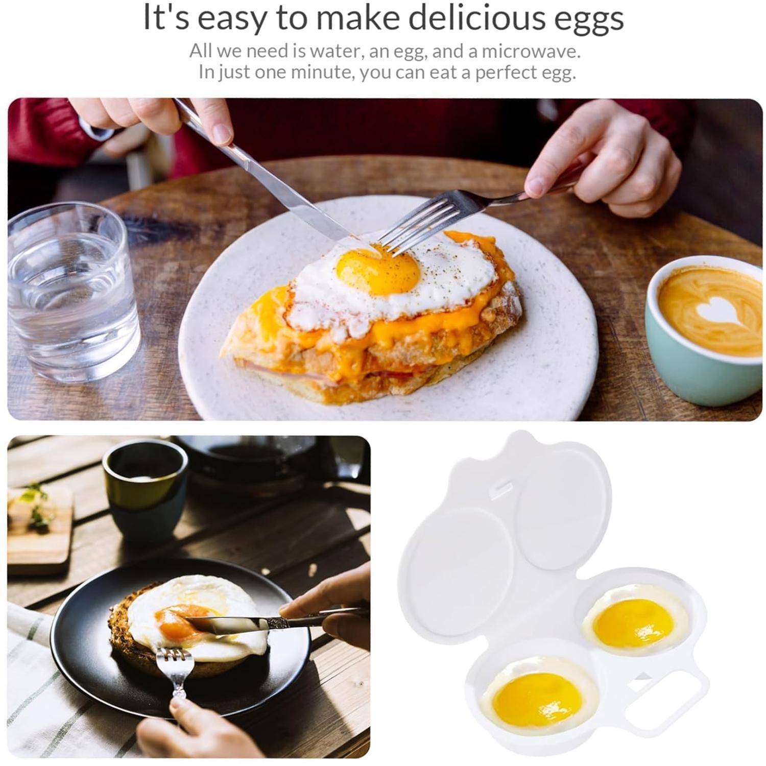 Portable Microwave Egg Cooker with Lid, Compact Design for Quick Cooking, Ideal for Indoor & Outdoor Breakfast Use