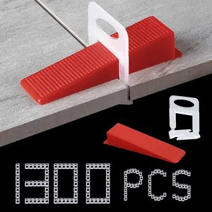 Tile Leveling System Tool Set, 1000Pcs 1/16 Inch Spacer Clips + 300Pcs Reusable Wedges for Ceramic Tile & Stone Installation