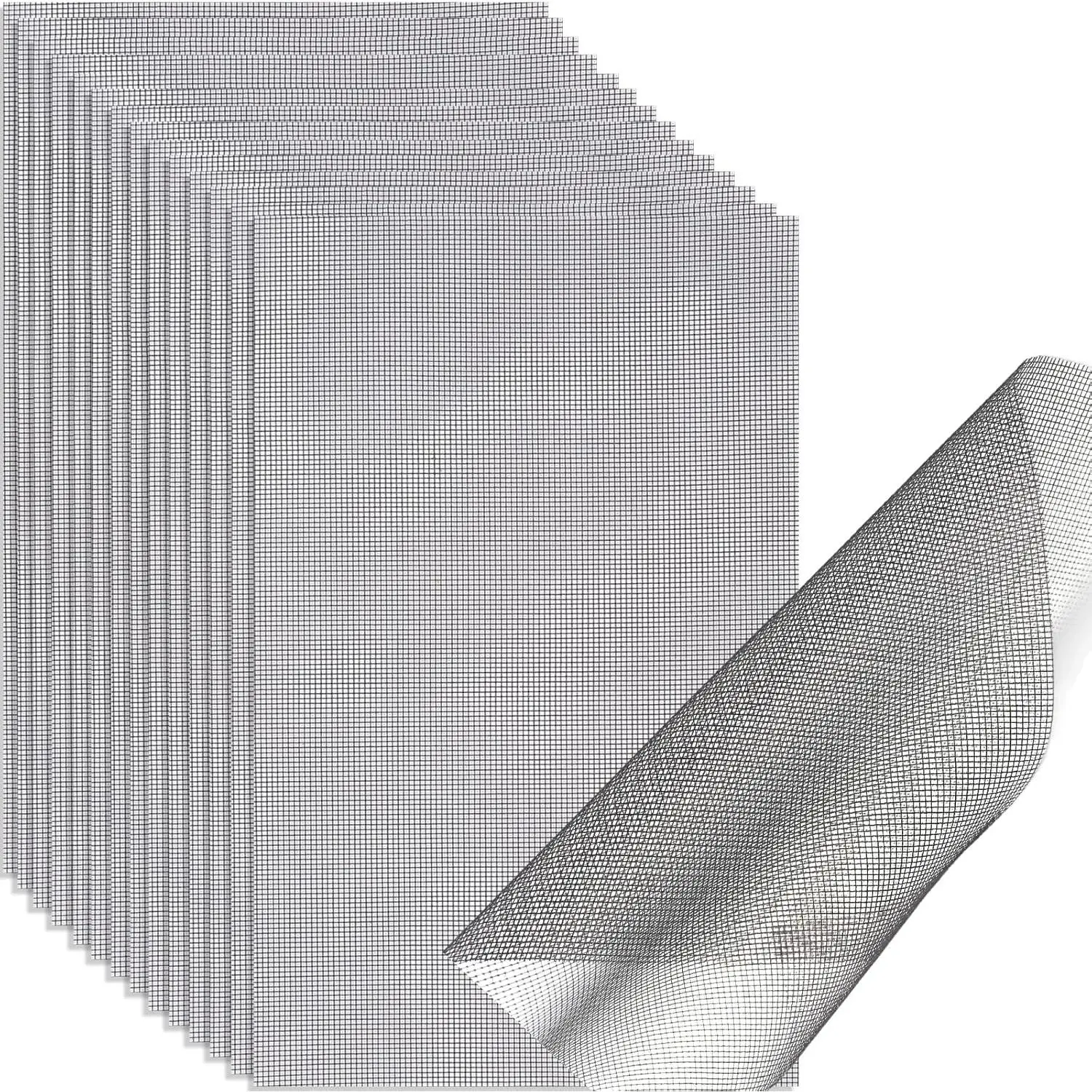 15-Count Synthetic Mesh Pot Bottom Pad Bulk Set, 11.8x7.8in Bonsai Drain Mat, Soil Loss Stopper Gardening Essentials for Plant Care & Home Improvement