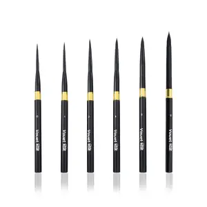 6pcs Nylon Bristle Paint Brushes with Metal Ferrule, Lightweight Handles, Portable Watercolor Brush Set for Travel, Ideal for Artists, Students, Beginners