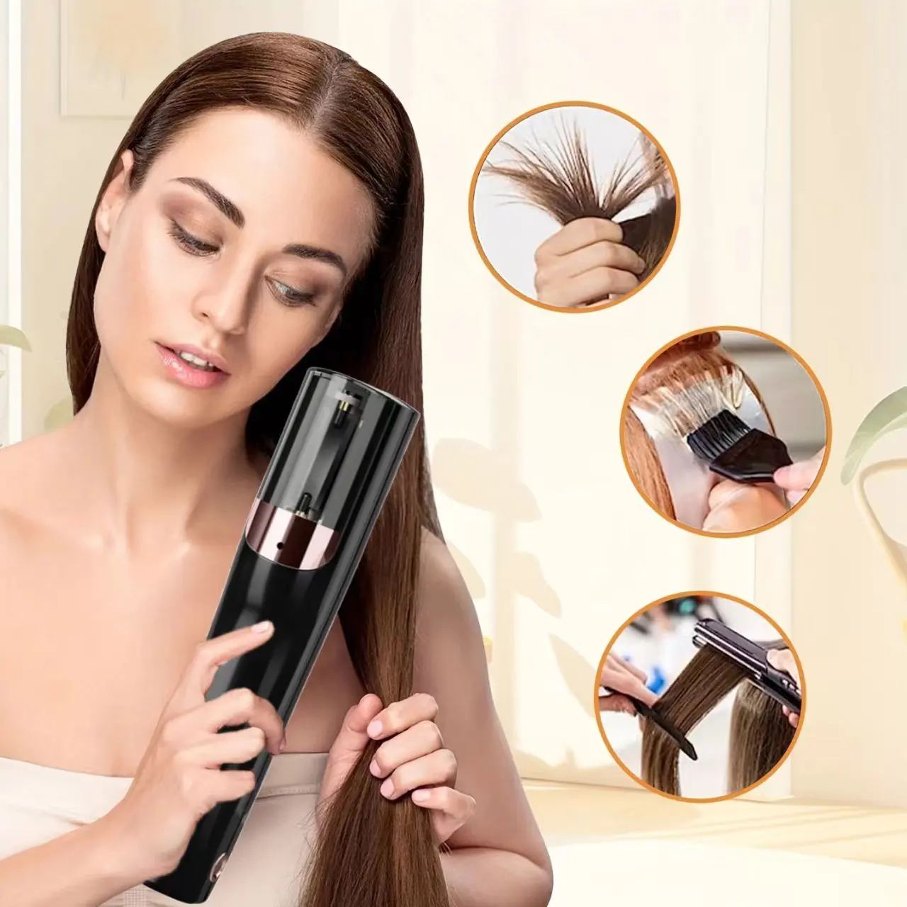Wireless Rechargeable Trimmer for Damaged Split Hair, Includes Clips and Styling Accessories, Portable Electric Razor, Perfect Gift
