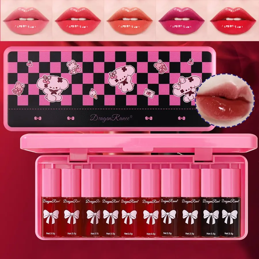 10pcs Lip Gloss Set, Easy Application, Long-Lasting, Hydrating, Waterproof, Recyclable, Perfect Gift, Radiant Finish, Multi-Pack, Glossy, Juicy Gloss