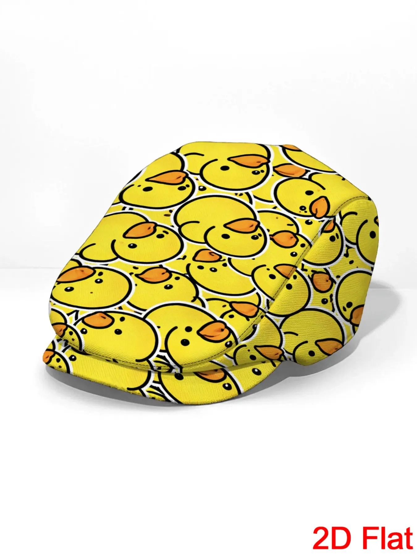 1pc 2D Flat With cute duck pattern Print Flat-top Hat Men Beret Hat Vintage Gentleman's Hat Couple Style Perfect for Daily Wear Funky Style Hat for Summer Ideal Gift for Men & Women