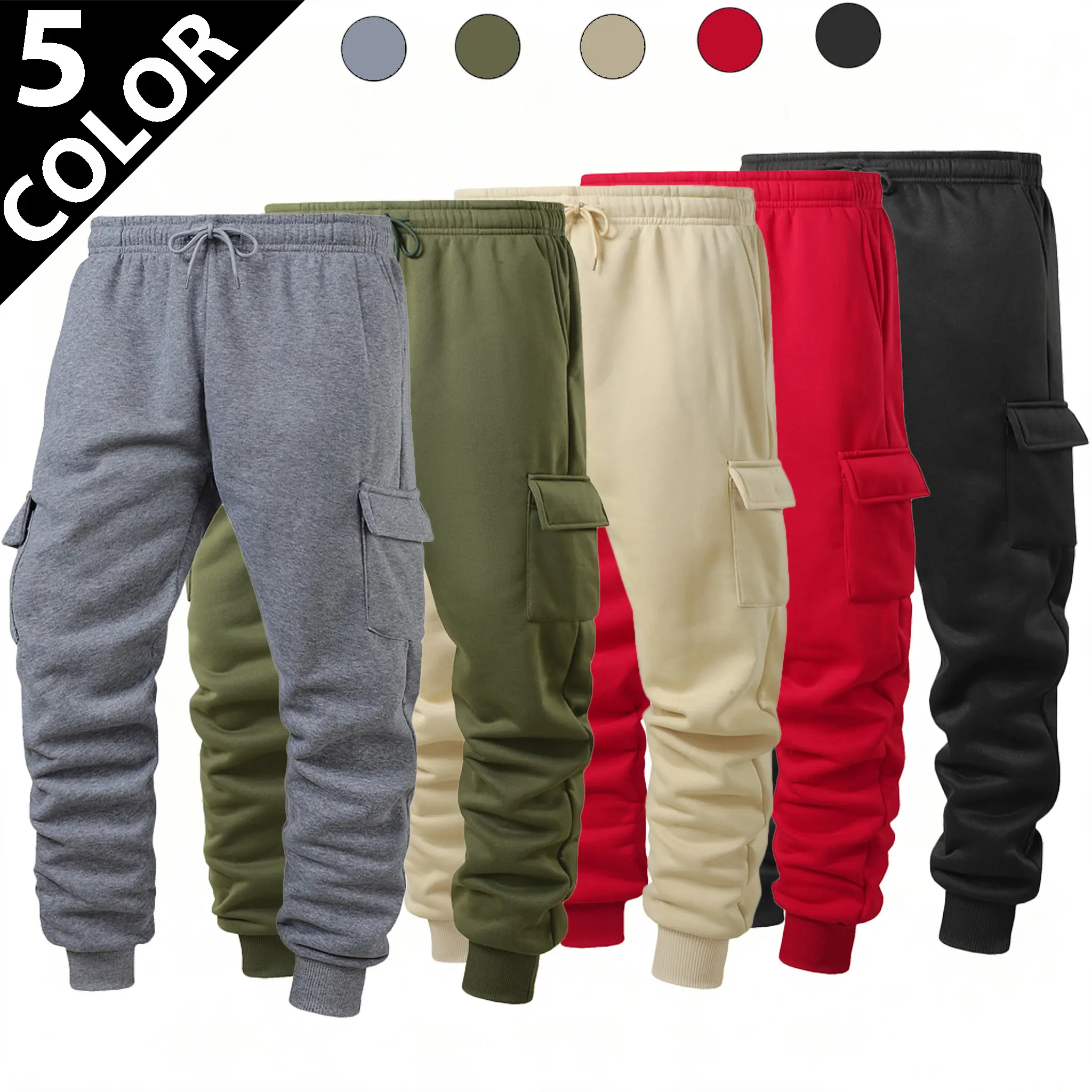 2026 Autumn & Winter Men’s Fleece Lined Cargo Pants, warm thickened long joggers built for cold weather. Soft fleece interior locks in heat efficiently, offering cozy insulation against low temperatures. Trendy cuffed tapered silhouette delivers flexible