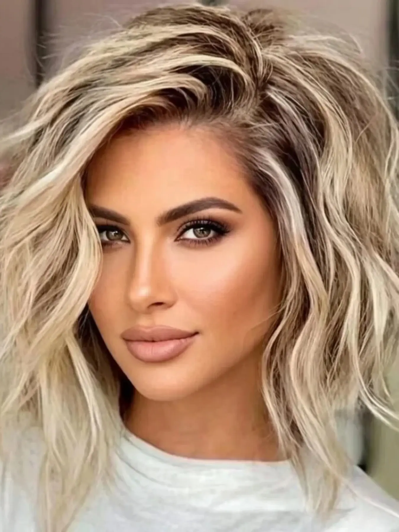 100% Human Hair Wig, Highlight Blonde 13x4 Lace Front, 14 Inch Short Bob Body Wave, With Babyhair Heat Resistant, Pre-Trimmed Fetus Hair, Daily Wear for Women