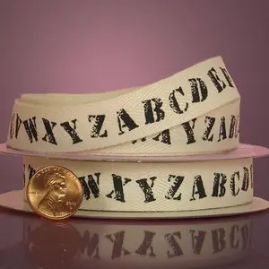 Black Alphabet Ribbon, 5/8" X 10Yd