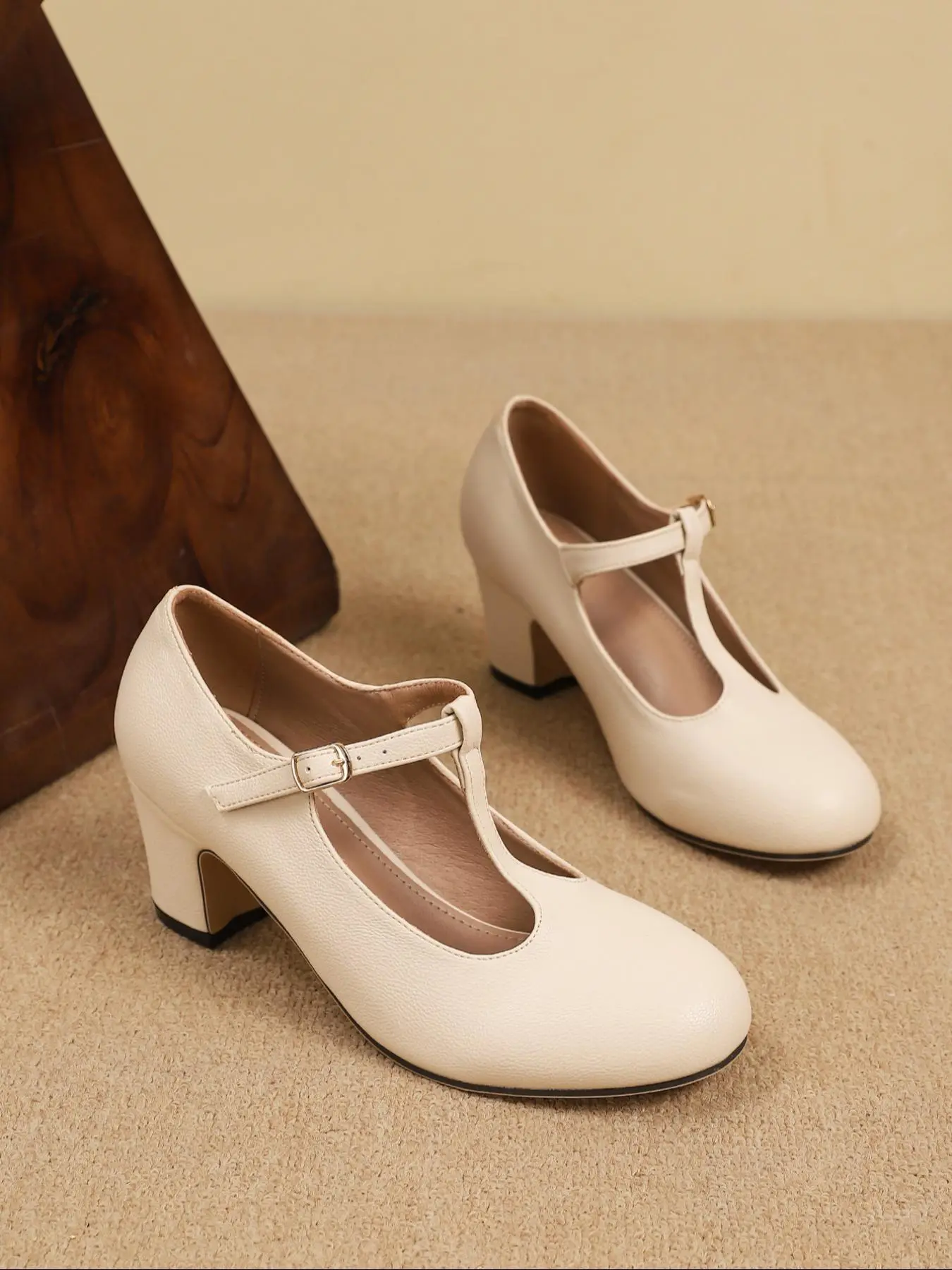Elegant Stylish Classy Women's High Heel Mary Jane Shoes Footwear, PU Leather, All Seasons, T-Strap Design, Perfect for Weddings, Parties, Business, Summer, Travel