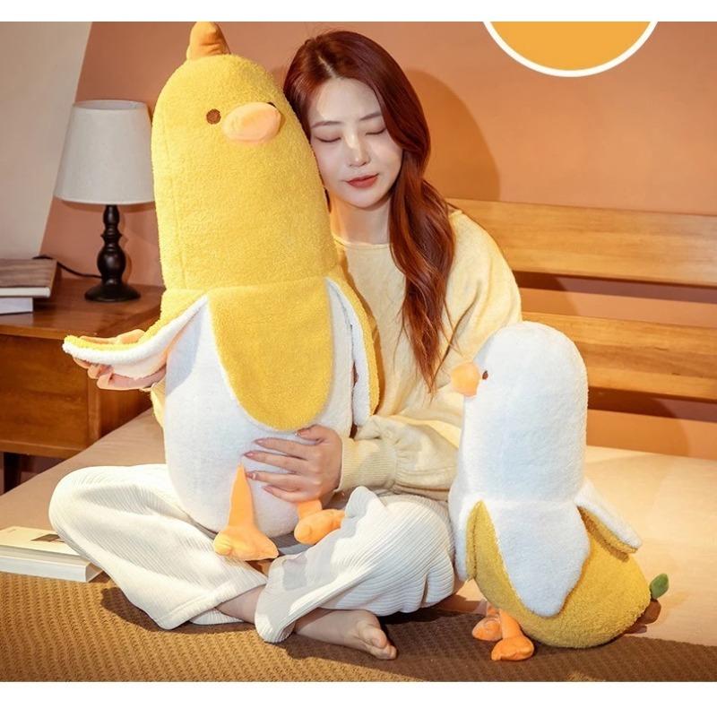 Quirky Banana Duck Pillow Sleeping Pillow Short Fury Cushion, Sofa Cushion Suitable for Home Decoration Chair Cushion