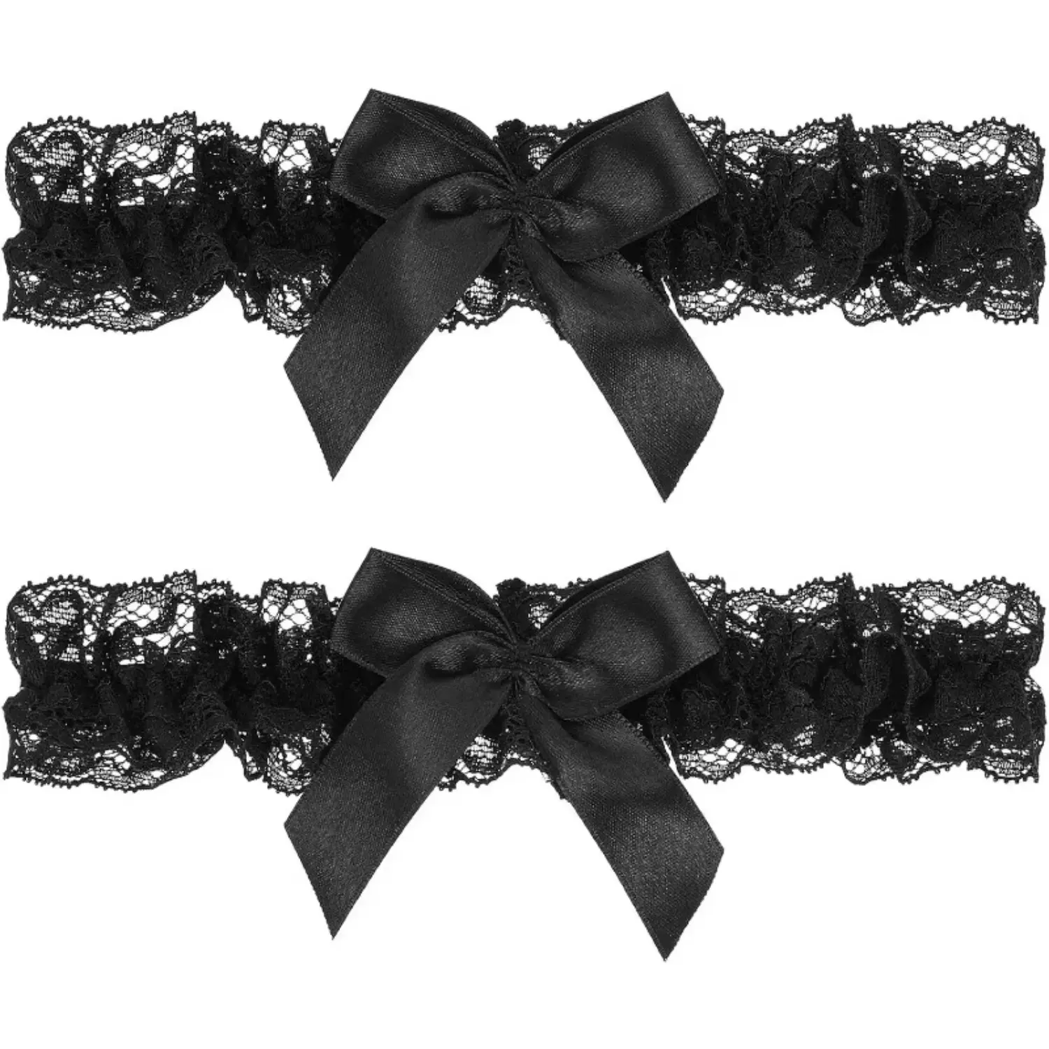 Set of Bridal Wedding Garters, Lace Bridal Wedding Garter, Black Bow Sexy Women Garters, Party Dance Throw Thigh Garter Gifts