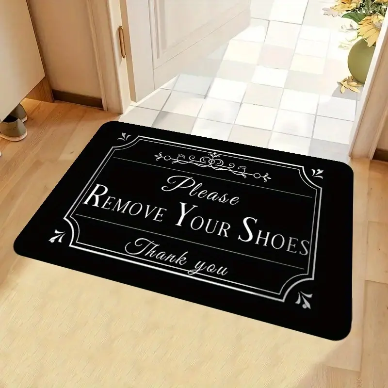 1-Piece Non-Slip Decorative Rug Doormats - Humorous Shoe-Reminder Mat for House Decor, Suitable for Living Room Entrance & Outdoor Kitchen Use