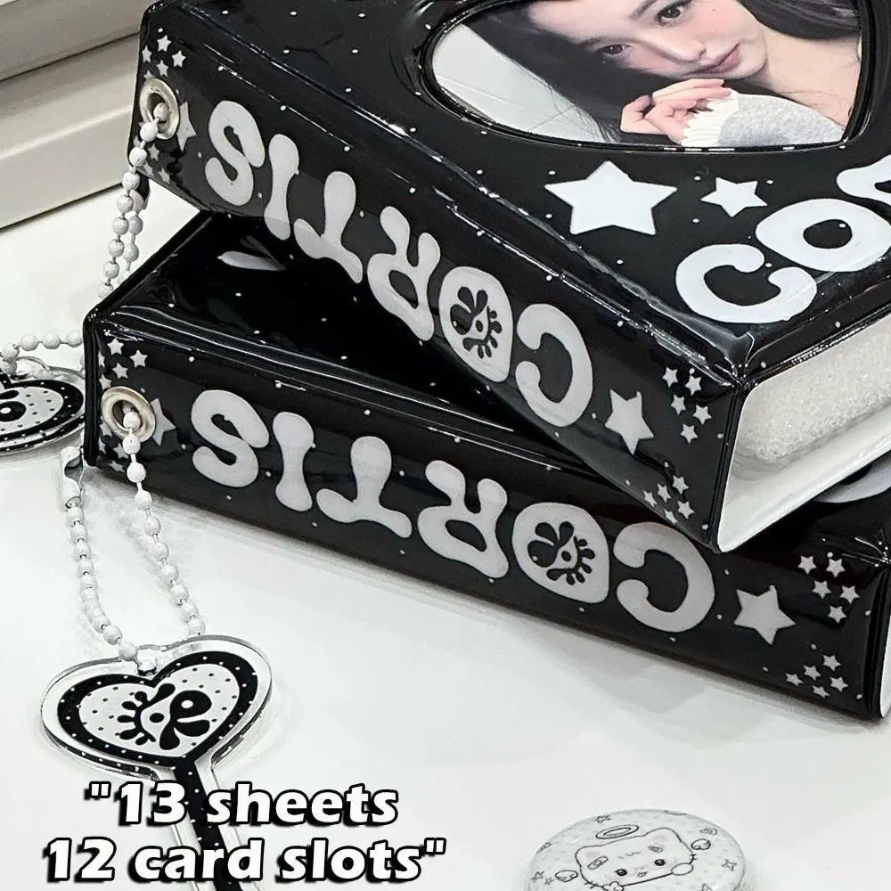 High Quality PVC Photo Card Holder Cover, Black Cortis 32-Pocket Idol Card Collection Album