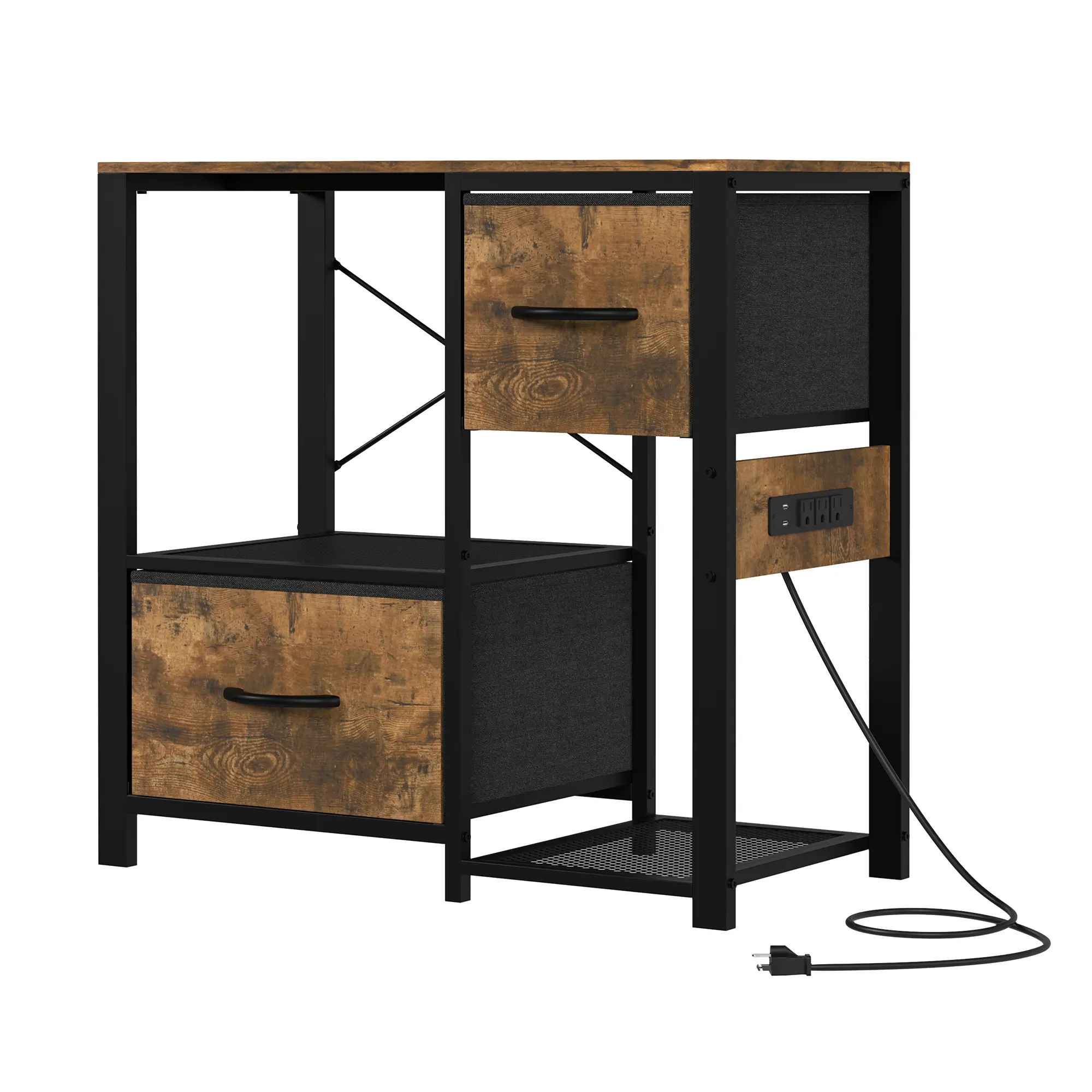 Garvee 40-50 Gallon Fish Tank Stand with Power Outlets, Heavy Duty Metal and Wood Aquarium Stand with 4-Tier Open Storage Shelves and Sturdy Legs